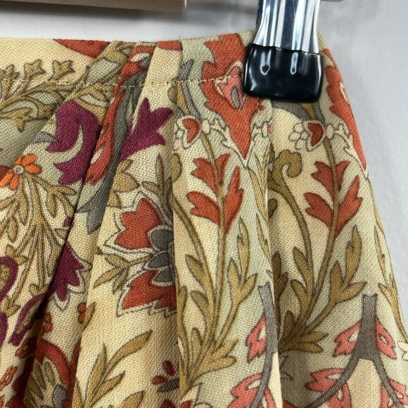 Talbots Vintage Tan Orange Floral Wrap Long Skirt Size 2 Wool - Picture 4 of 16